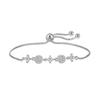 925 Silver Bracelet Four-leaf Round White Zircon Ladies Fashion Simple Birthday Party Wedding Anniversary Jewelry Gift