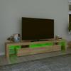 Vidaxl TV Cabinet with LED Lighting, Sonoma Oak, 230X36.5X40 Cm