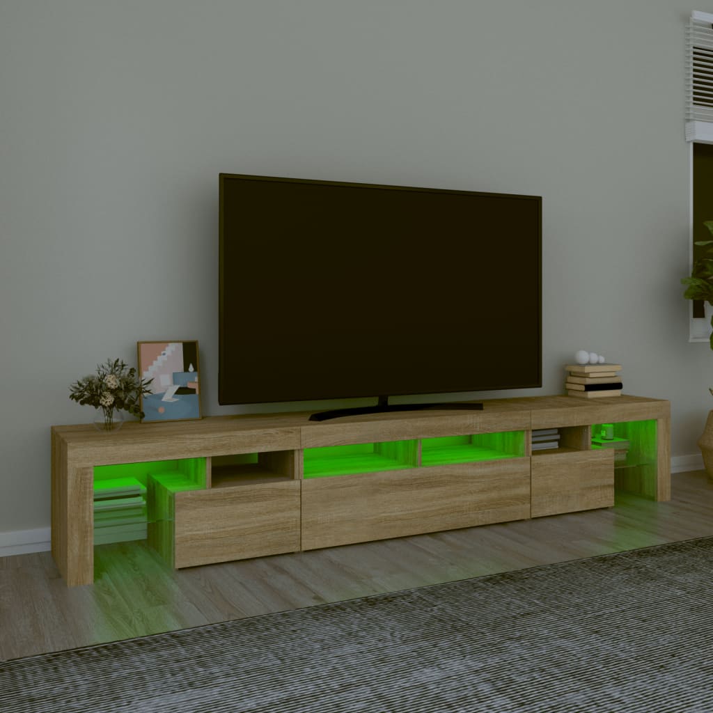 Vidaxl TV Cabinet with LED Lighting, Sonoma Oak, 230X36.5X40 Cm