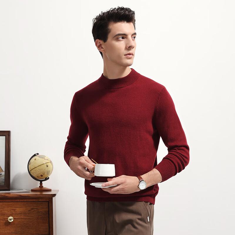 Komonboka Men's 100% Cashmere Half-High Collar Pullover