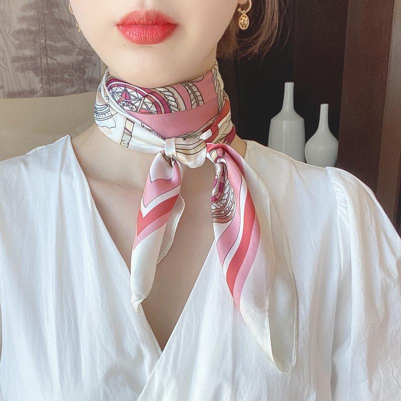 Women Silk Scarf Summer Hair Scarf Silk Satin Neckerchief Female Hair Ties Headband Hair Ornament Woman Bandana Bag Scarves