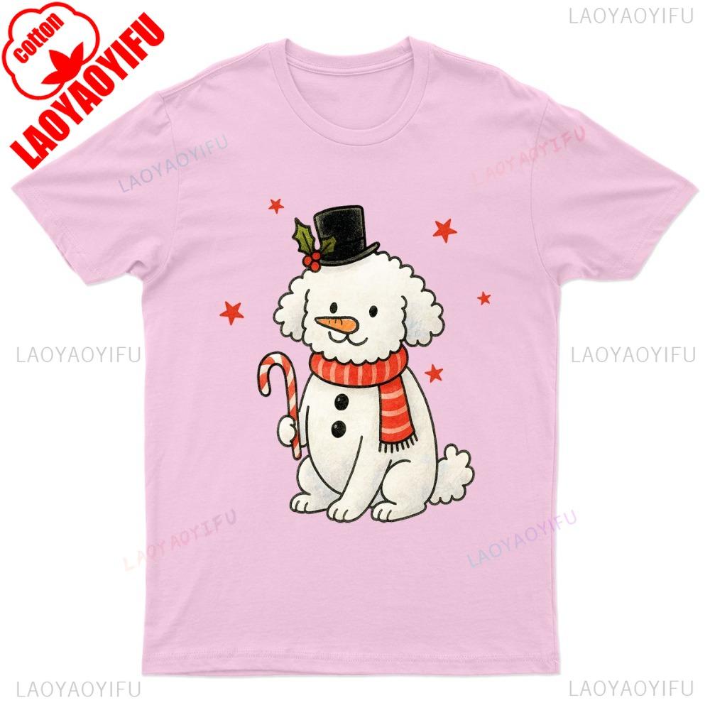 Christmas Dog Holiday Poodle TShirt Gift Seasonal Funny Pet Paw A Cute Xmas Dog Print Men Tshirt Christmas Gift Dog Lover Tops