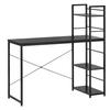 Bureau D'ordinateur - SPRINGOS - 120x48x122 Cm - Métal Noir - Étagères Intégrées - Style Industriel