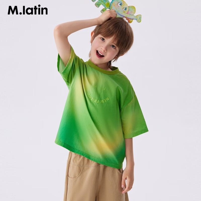 

M.Latin Boys 2024 Summer Gradient Print Cotton T-Shirt 110