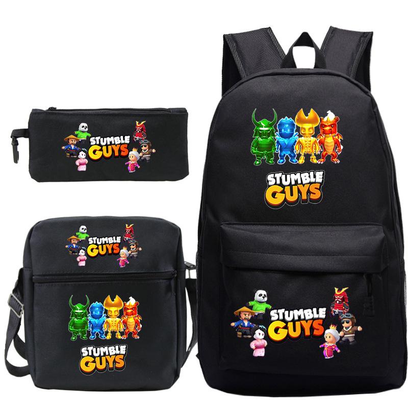 Popularny gadżet do gry Stumble Guys Collision Party Drukowany tornister Plecak studencki Zestaw trzyczęściowy