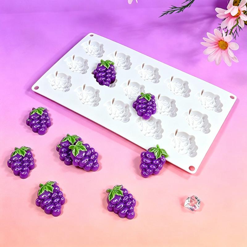 Mousse Cake Mold Silicone Baking Mold Fruit Series Hami Melon Lychee Blueberry Grape Chocolate Mold French Dessert Diy