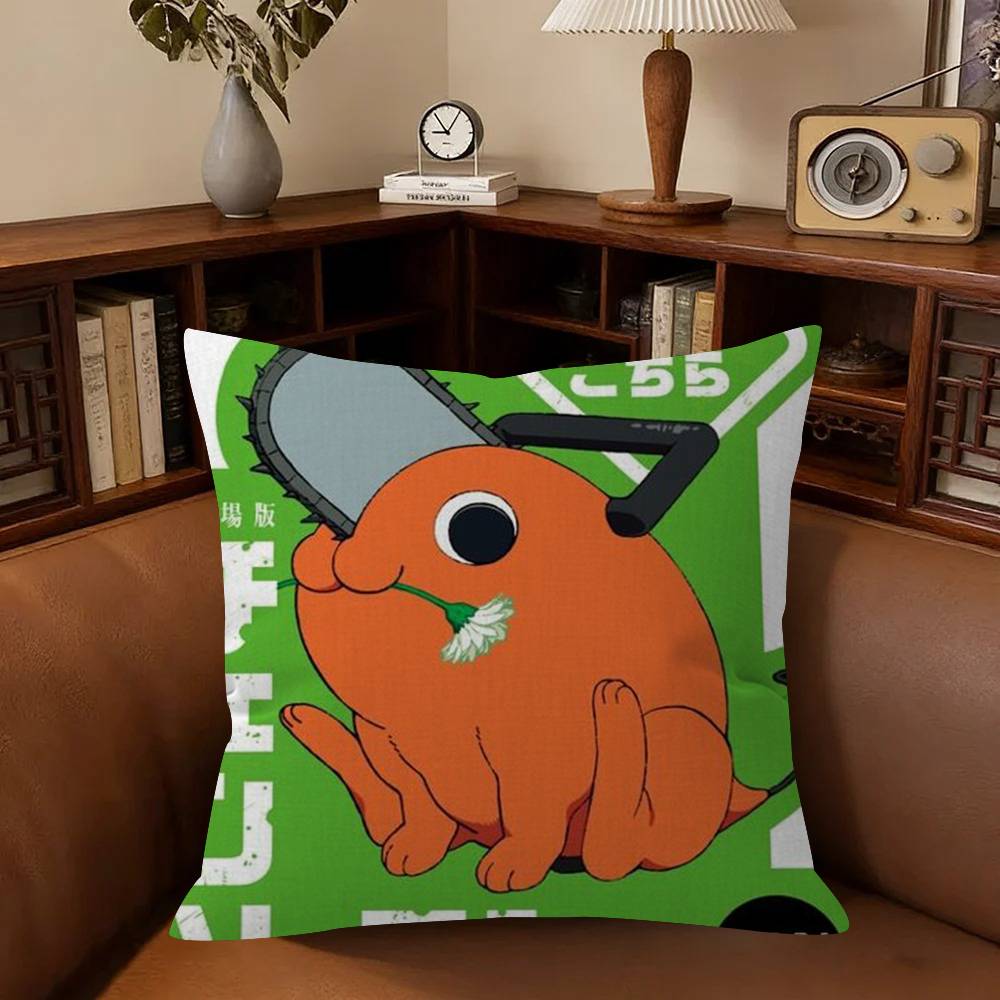 Anime Cchainsaw Man Pochita Cushion Cover Inches Farmhouse Decor Home Throw Pillow Covers for Couch Decorations