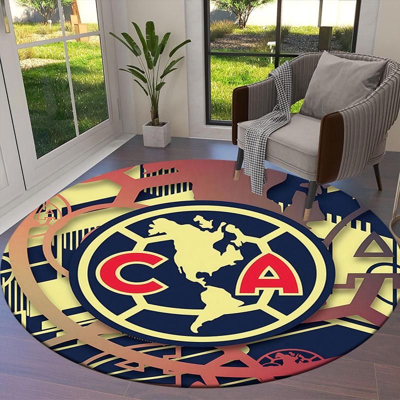 Club America Round Area Rug,Carpet Rug for Living Room Bedroom Sofa Playroom Decor,Non-slip Floor Mat