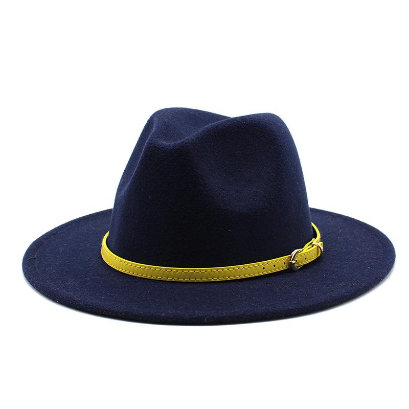 Men'S And Women'S Woolen Top Hats, Flat-Brimmed Big-Eave Hats, Jazz Hats, Felt Hats.
