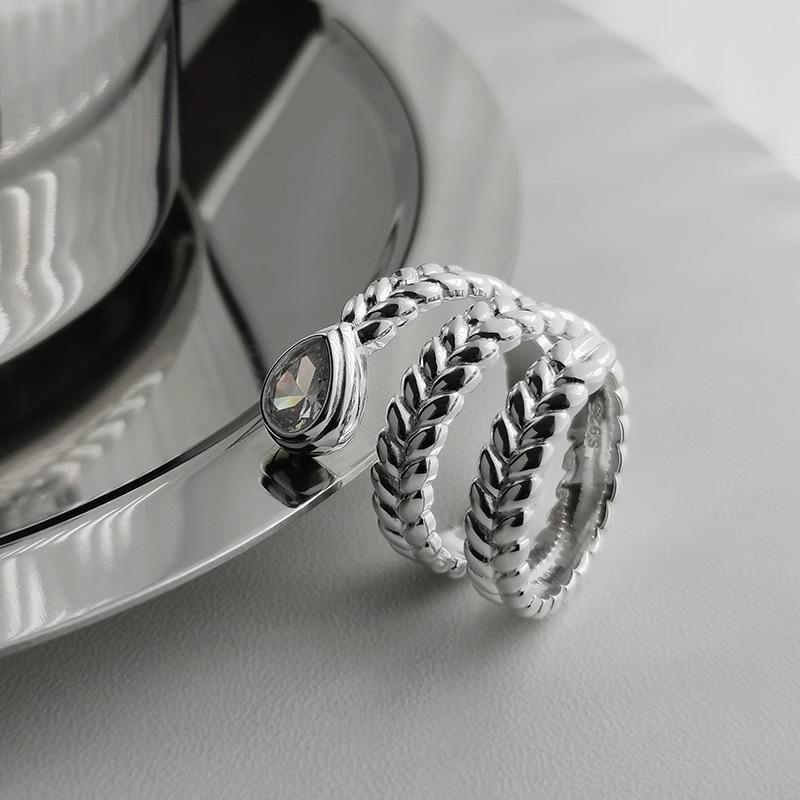 Xiaomi 925 Sterling Silver Rings for Women Couple Minimalist Handmade Simple Wheat Snake Zircon Ring Fine Jewelry Gift Prevent Allergy