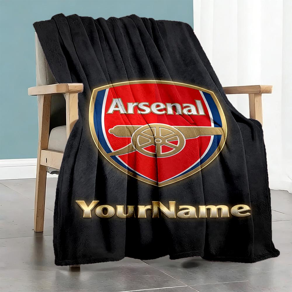 Arsenal Personalized Text Blanket Throw Personalized Blanket Ultra-Soft Perfect for Livingroom Picnics Bed Living Room Four Seasons Multipurpose