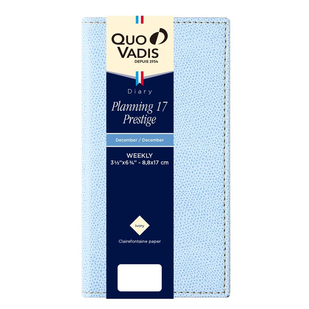 QUOVADIS 2026 Planning 17 Prestige/Club Weekly Vertical Diary Slim 17x8.8cm sky blue qv55702sb