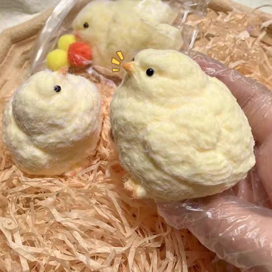 Handmade Chick Stress Relief Toy Pocket Size Ultra Soft Chick Squeeze Fidget Toy Anxiety Release Chick Pinch Sensory Toy Easter Stuffers