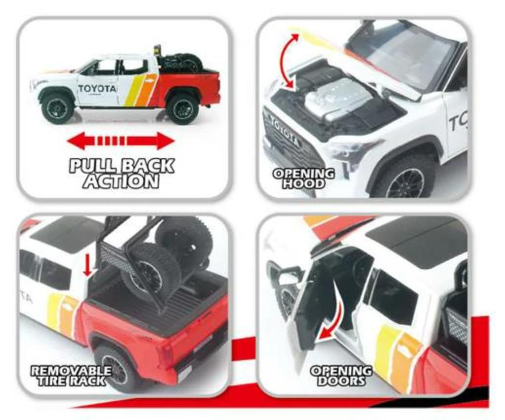 Miniature Car 1/24 Toyota Tundra 2023 White Land Cruiser 124 2023 Toyota Tundra TRD Off-Road