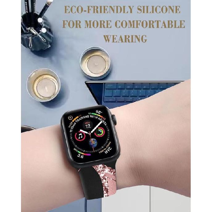 Band Compatible with iWatch Band 38mm 40mm 41mm 42mm 44mm 45mm 49mm for Women, Silicone Wristbands Replacement Strap for iWatch Ultra 2/Ultra/SE 2/