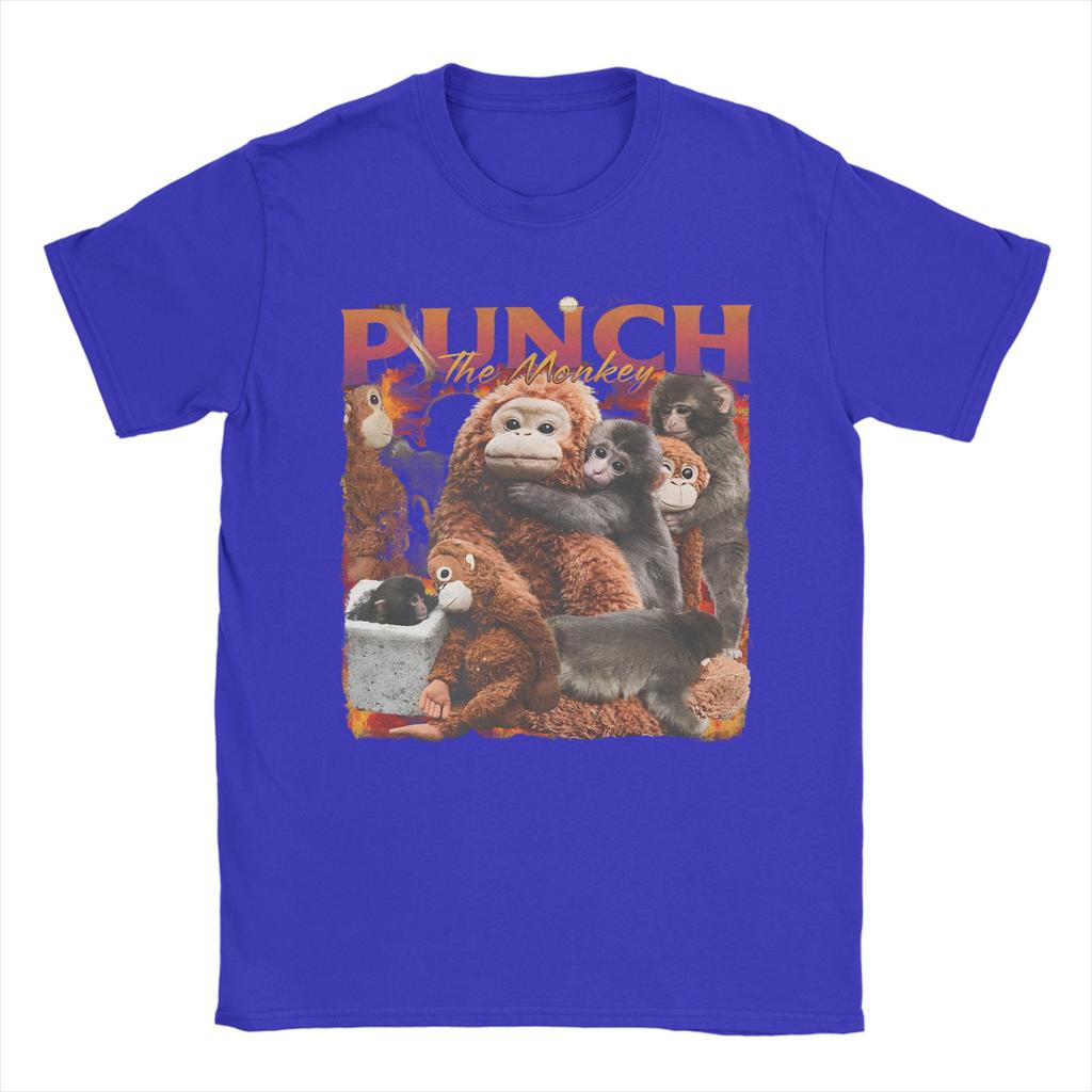 Monkey Punch Baby Monkey Holding Toy Graphic T Shirt Men Women 100 Cotton Tee Shirt Clothes