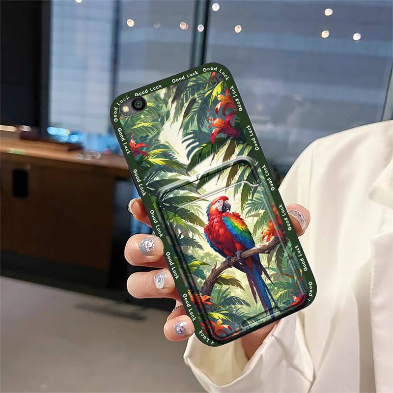 Dirt-resistant Soft case Phone Case For Xiaomi Redmi GO Card slot protective TPU Card bag Full wrap Fashion Design Cover