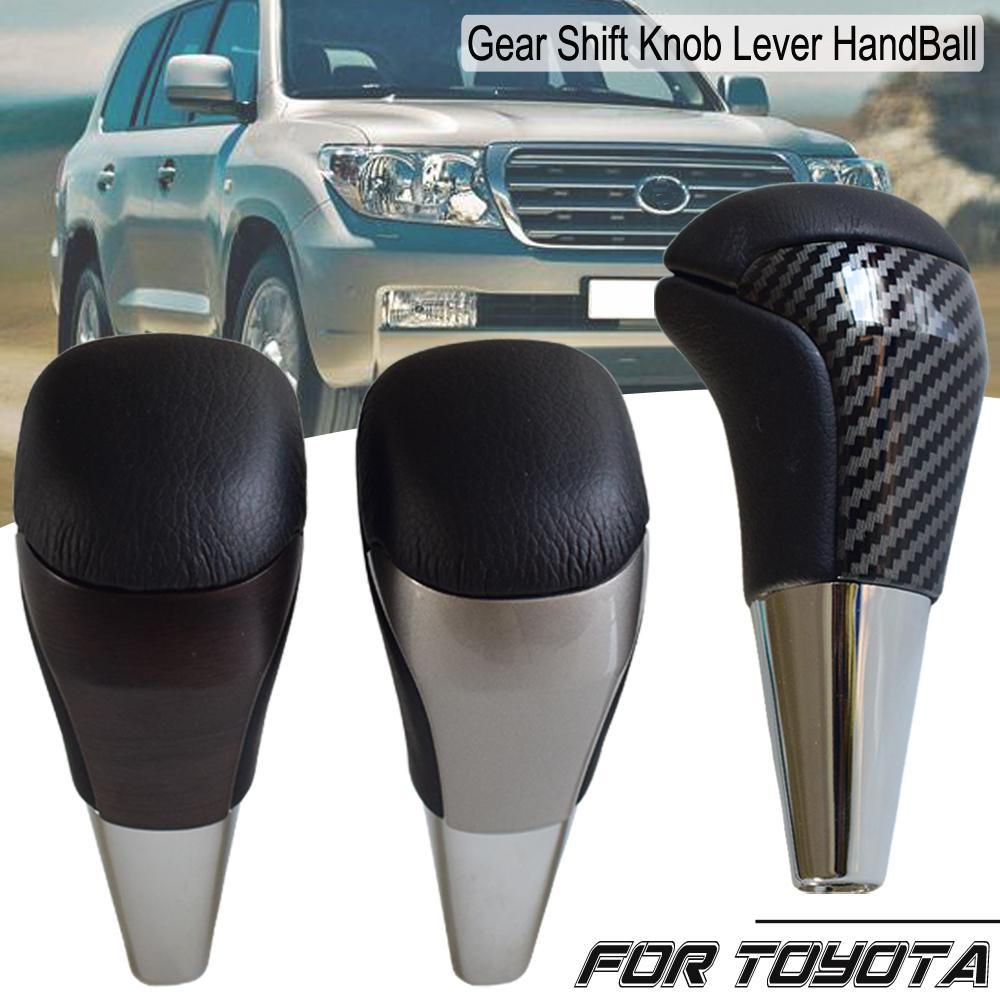 For Toyota Land Cruiser 200 LC200 2016 2017 2018 2019 2020 Car Leather Wooden Carbon Fiber Gear Shift Knob Accessories