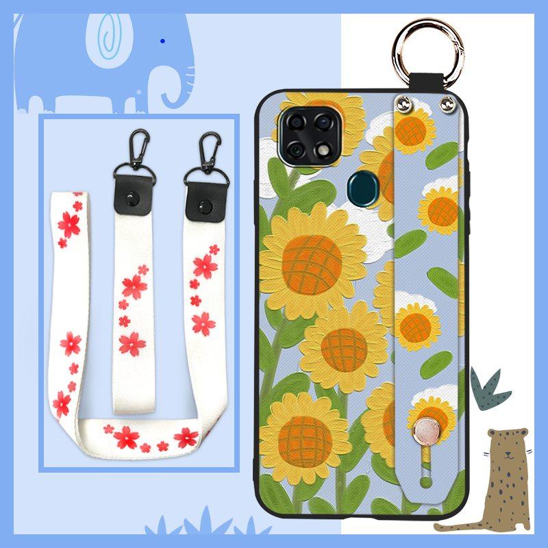 Ring Dirt-resistant Phone Case For ZTE Blade V2020 Vita/Blade20 Smart/10 Smart Back Cover Phone Holder Protective Flower