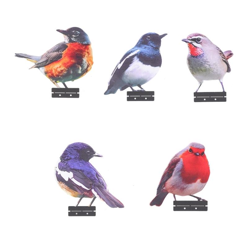 Colorful Metal Bird Enhancements Pack Of 5 For Garden Fence Yard