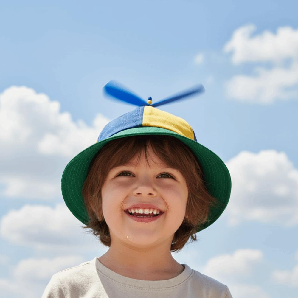 Rainbow Windmill Bamboo Dragonfly Cap Sun Protection Fishermen Cap Summer Beach Cap  Kids Adults