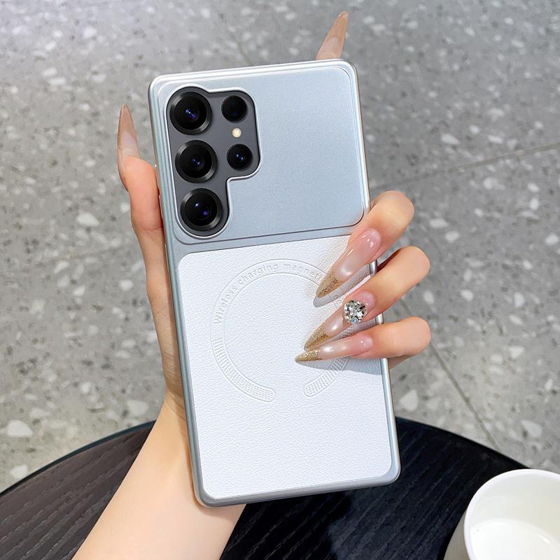 New Samsung S26 Ultra Leather Texture Magnetic Shockproof Protective Case for S24 Plus