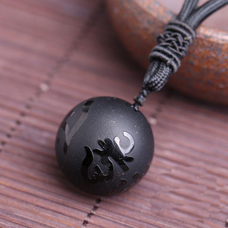 Natur Obsidian & Blauer Sandstein Tigerauge Anhänger Halskette - Unisex Paargeschenk