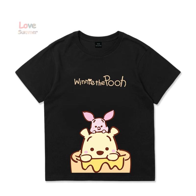 Kids T-Shirts Fashion Winnie Pooh Girls Boys Toddler Tee Casual Children Clothes Top Summer Bear Pattern Cool Funny Printed Short Sleeves