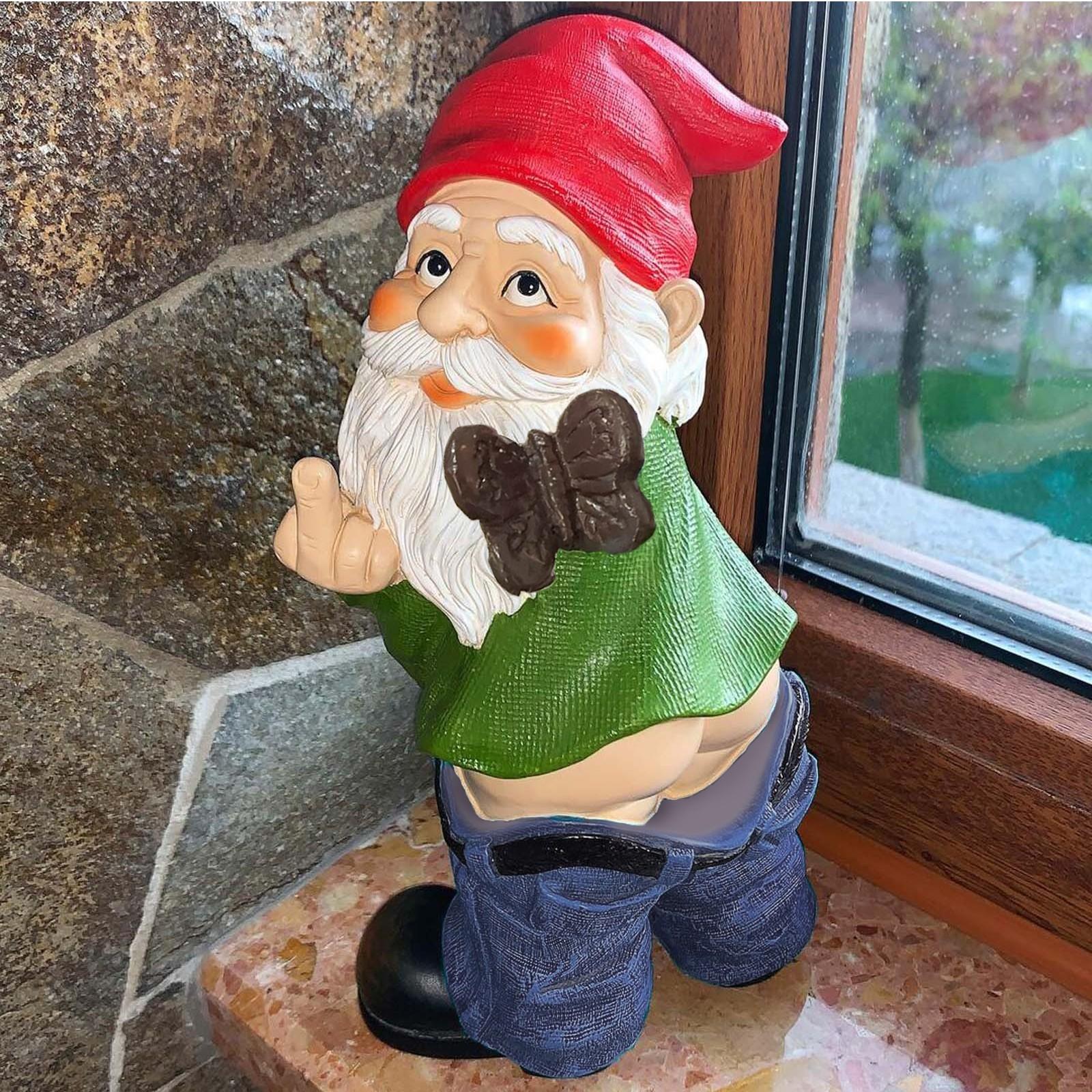 

Садовое украшение из смолы Статуя старика с бородой Украшение One Size