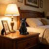3D Printed Cat Figurine Mysterious Black Cat Statue Collectible Animal Sculpture for Home Office Desk Decor Gifts for Cat Lovers