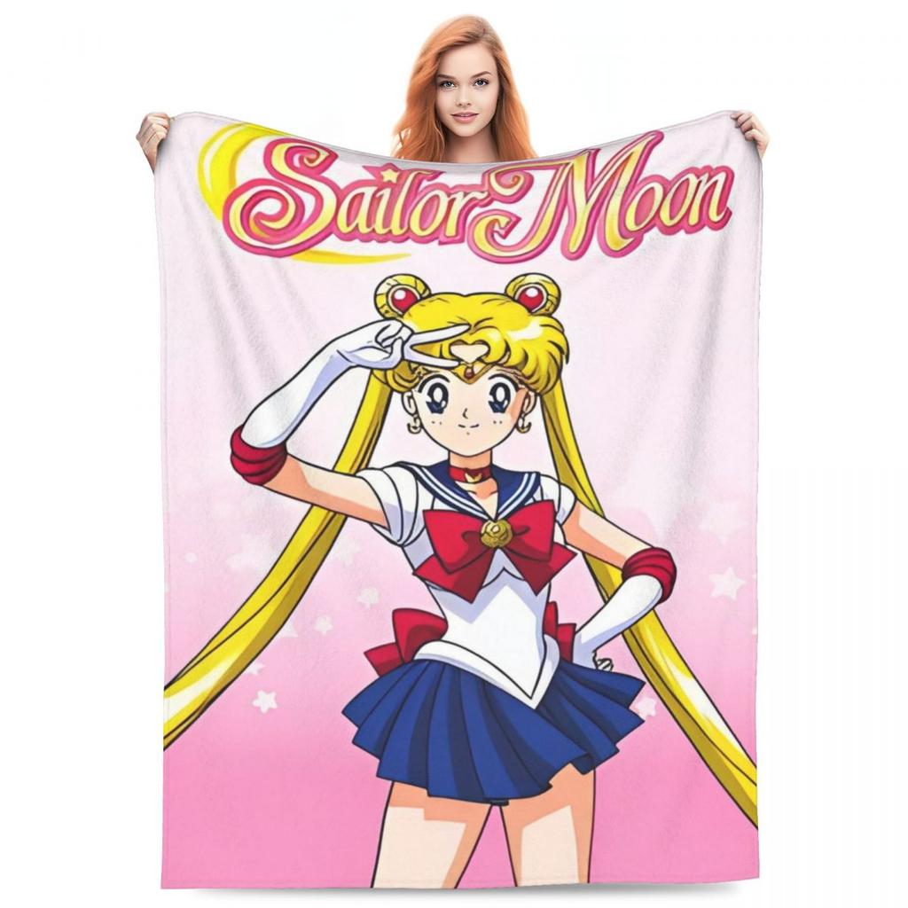 S-Sailor M-Moon Anime Blanket Quality Warm Throw Blanket Winter Picnic Outdoor Comfortable Bedspread
