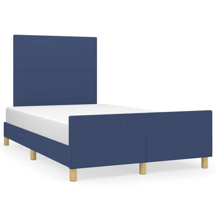 VidaXL Cadre de lit avec tête de lit Bleu 120x200 cm Tissu 3124885