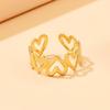 Adjustable Heart-Shaped Titanium Steel Ring - Fashionable Non-Fading Stainless Steel Jewelry for Women