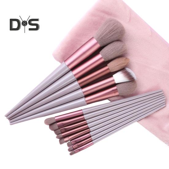 13Pcs/Set Makeup Brush Kit Portable Professional Foundation Loose Powder Blush Eyeshadow Concealer Lip Eyebrow Blending Cosmetic Brush Tools