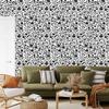 Wallpaper Black and white flowers gray and light gray 50x1000