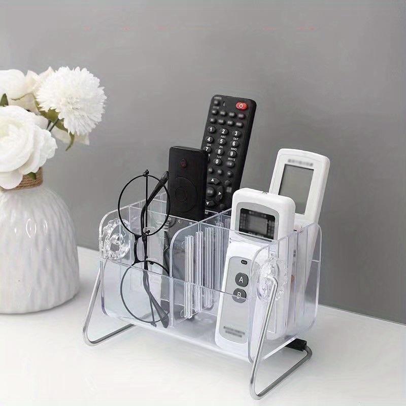 1pc 6 grids brown/green Household remote control&glasses rotatable Storage Plastics Shelf,multipurpose sorting rack for dormitory&Office&Home.