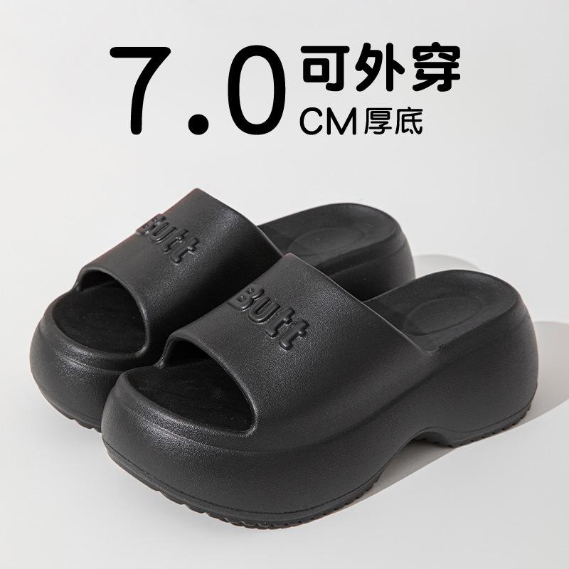 Fashion 2025 New Women Platform Slippers Casual Wedges Shoes Thick Sole Soft EVA Female Home Beach Slides Summer High Heel Sandals
