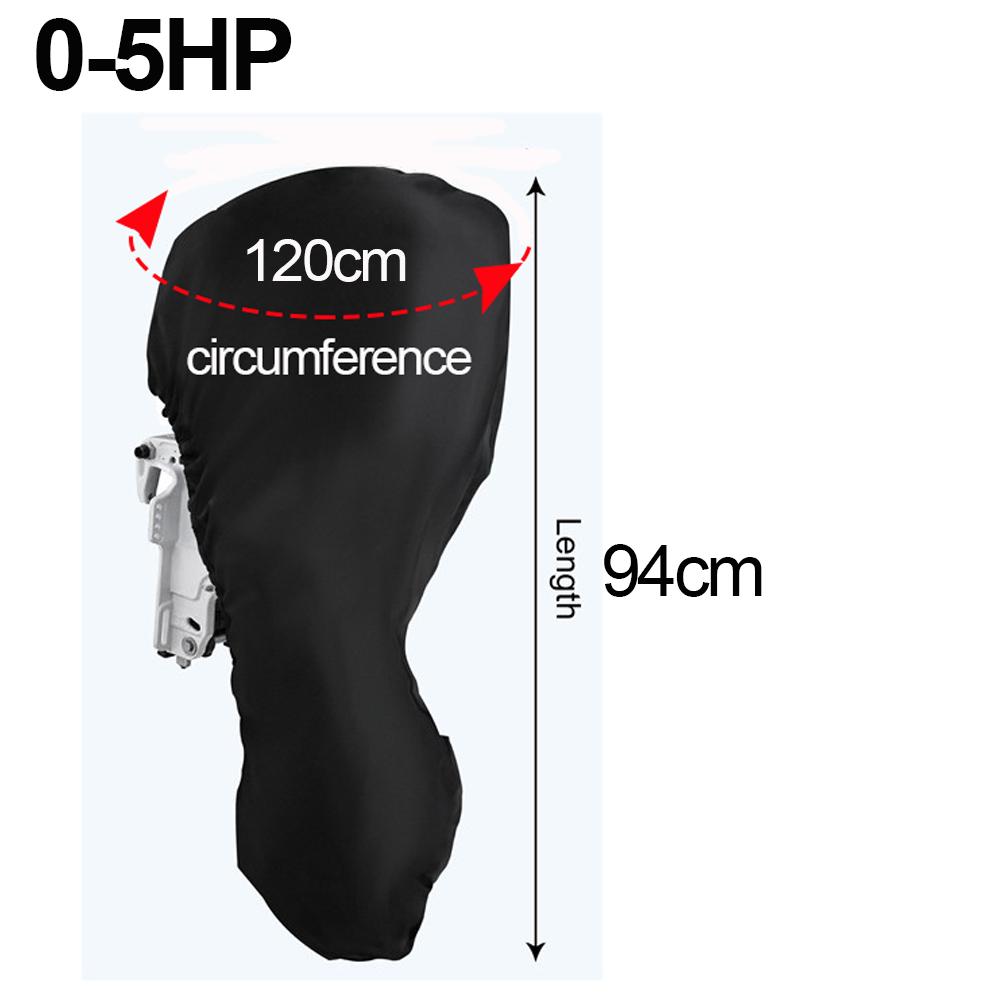 Outboard Motor Cover 420D Waterproof Boat Motor Cover 0-350HP UV-Proof Black boat marine engine cover for Boat motors 0-5HP