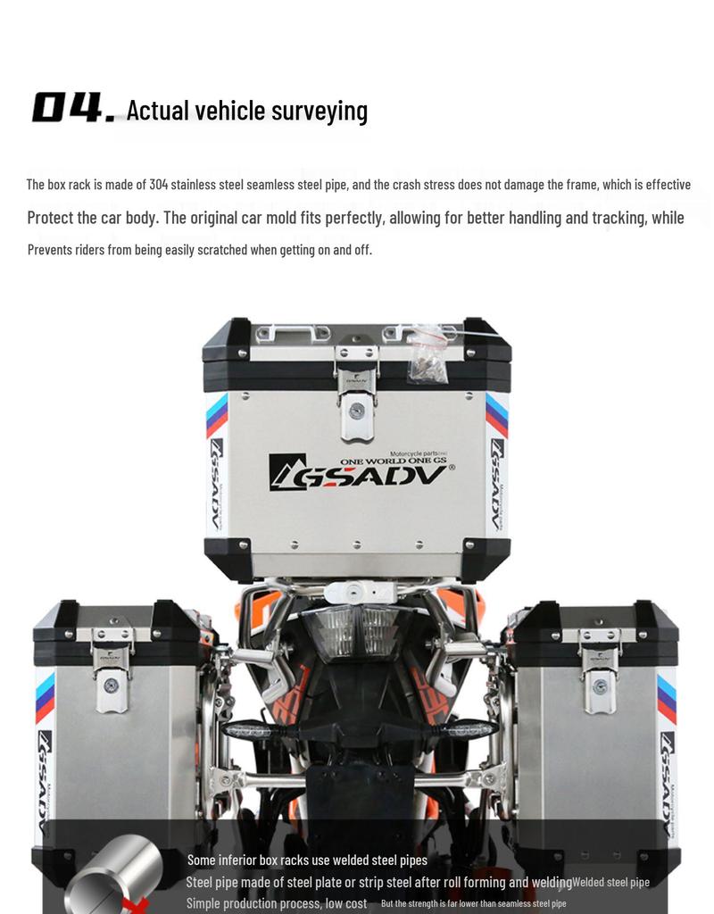 GSADV Aluminum Alloy Rack for KTM 390/250 Duke - Top Box, Side Box, Crash Bar, Bumper Modification