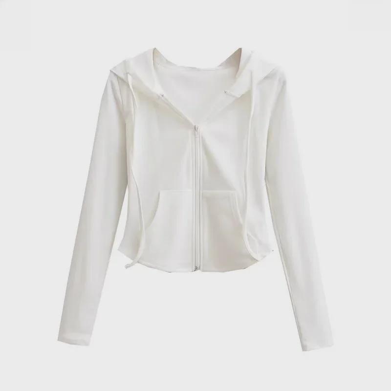 Maillard Women's Trendy Hooded Cardigan - High Waist, Slim Fit, Long Sleeve