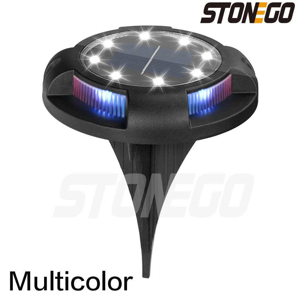 

12 LED Light Source Waterproof Solar Power Ground Buried Lamp White/Warm/Multicolor Floor Decking Outdoor Garden Lawn Path Aisle разноцветный