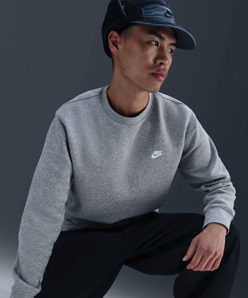 NIKE Club Fleece Crew M - Dark Grey Heather:White / Fn3887-063