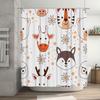 Animal Print Shower Curtain Set Cute Forest Animals Bath Decor with Flowers In White Orange for Bathroom Decorations Home Access