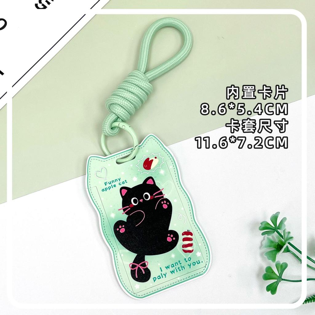Creative Cat Ear Wave Card Cover Student Campus Cards Case Employee Id Card Holder Sliding Cover ABS ID Holder Bus Card Holder