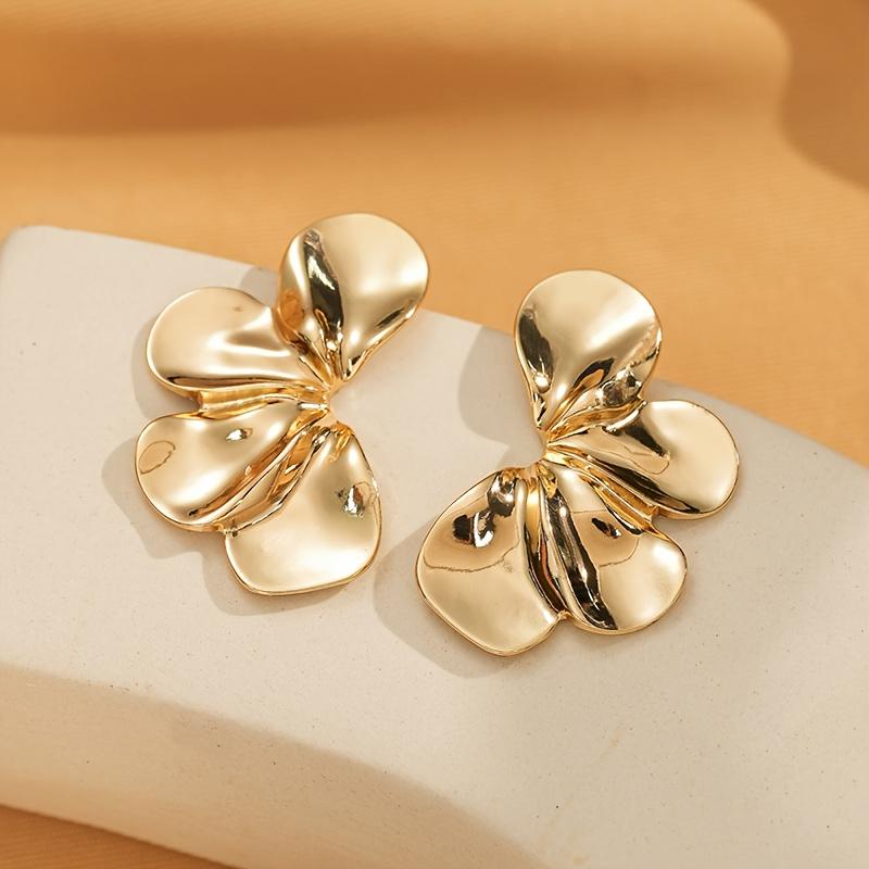 Vintage Elegant Floral Geometric Stud Earrings for Women, Simple Style Daily Versatile & Vacation Wear, Fashion Jewelry Gift
