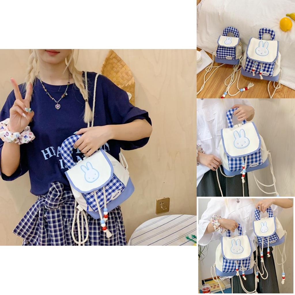 Miffy Cartoon Bunny Mini Backpack For Girls With Nylon Material And Inside Pocket For School Use