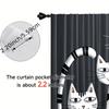 Vikama Cat Cute Print Curtains Living Room Bedroom Study Bathroom Privacy Protection Home Decoration Curtain Modern Polyester Washable Sitting Ready