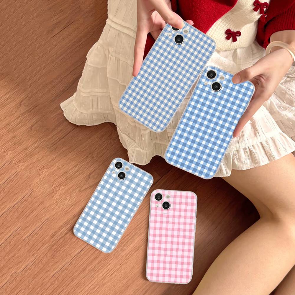 Simple Chic Lattice Pattern Fit For IPhone 16 15 Promax Phone Case IPhone 14 11 12 High End 13 Pro Silicone