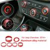 6x Headlight & Radio Air Con Controls Knob Ring Trim For Jeep Cherokee 2014-