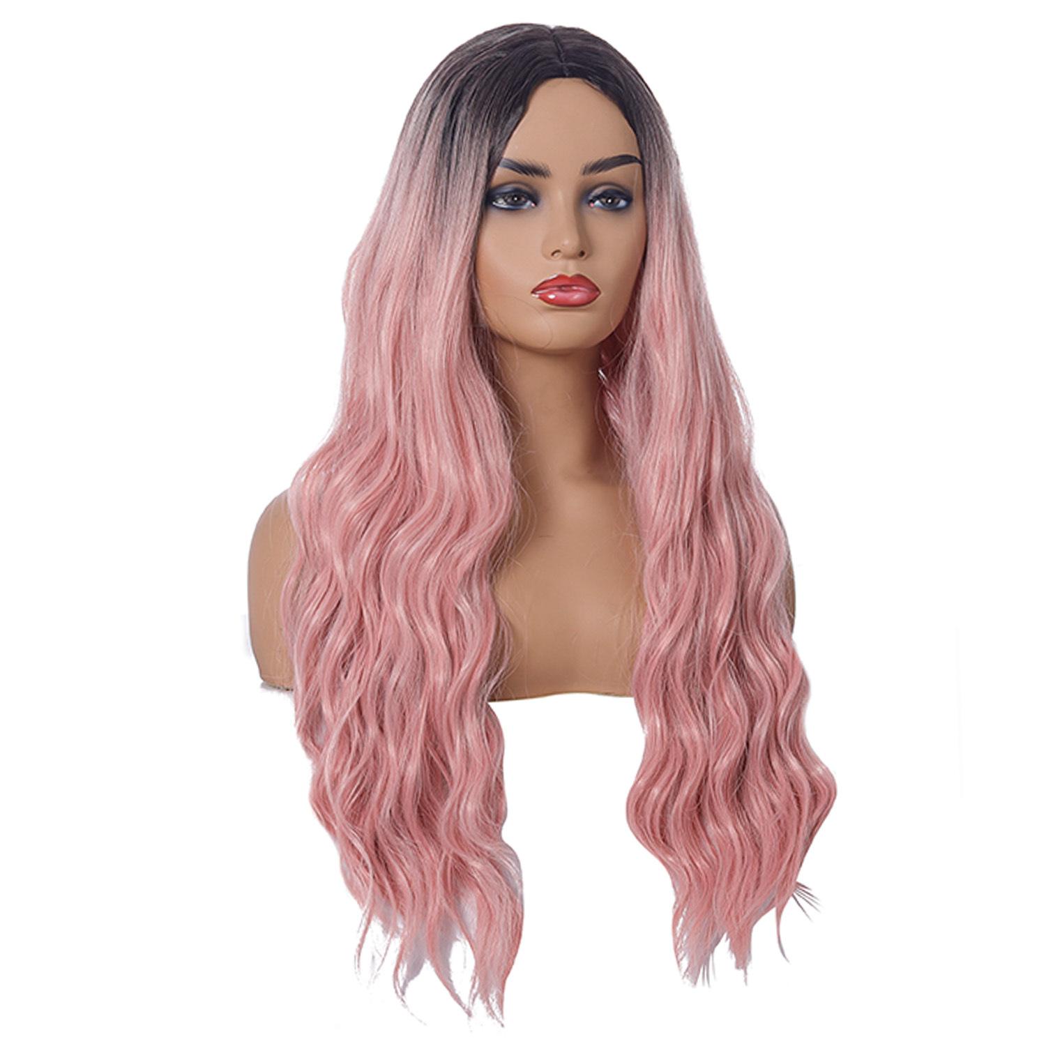 

Европейский и американский парик, женские волнистые вьющиеся волосы, женский парик, головной убор, градиент, длинные вьющиеся волосы, 12 цветов